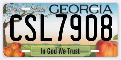 GA license plate CSL7908