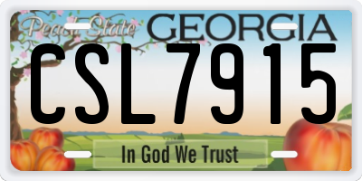 GA license plate CSL7915