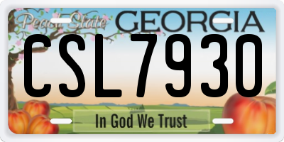 GA license plate CSL7930