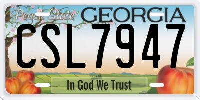 GA license plate CSL7947