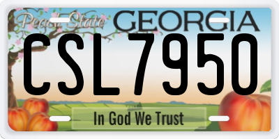 GA license plate CSL7950