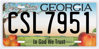 GA license plate CSL7951