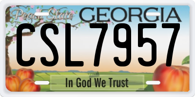 GA license plate CSL7957