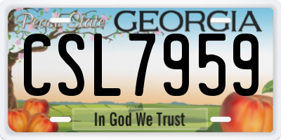 GA license plate CSL7959