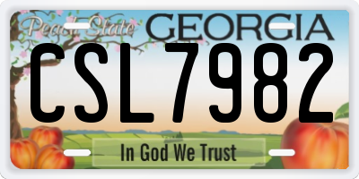 GA license plate CSL7982