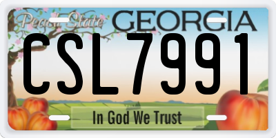 GA license plate CSL7991