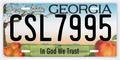 GA license plate CSL7995