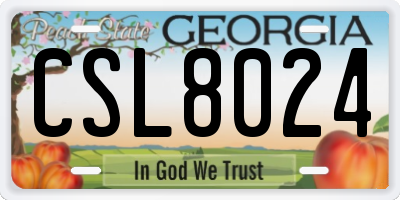 GA license plate CSL8024