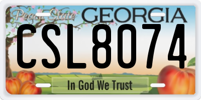 GA license plate CSL8074