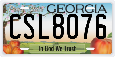 GA license plate CSL8076