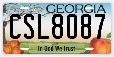 GA license plate CSL8087