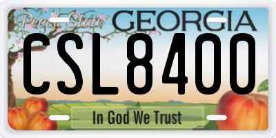 GA license plate CSL8400