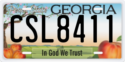 GA license plate CSL8411