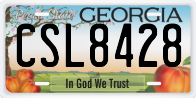 GA license plate CSL8428