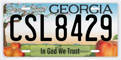 GA license plate CSL8429