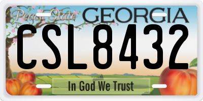GA license plate CSL8432