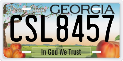 GA license plate CSL8457