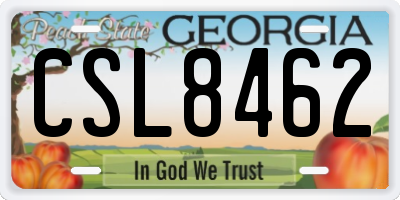 GA license plate CSL8462