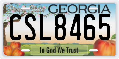 GA license plate CSL8465