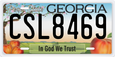 GA license plate CSL8469