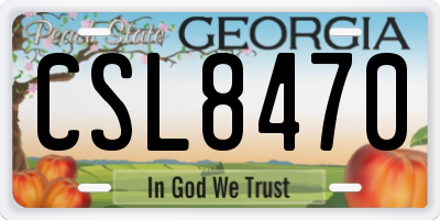 GA license plate CSL8470