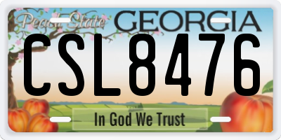 GA license plate CSL8476