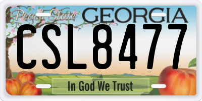 GA license plate CSL8477