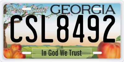 GA license plate CSL8492