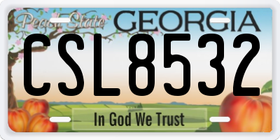 GA license plate CSL8532