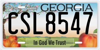 GA license plate CSL8547