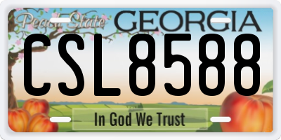 GA license plate CSL8588