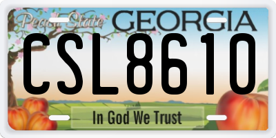 GA license plate CSL8610