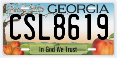 GA license plate CSL8619