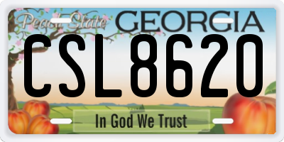 GA license plate CSL8620