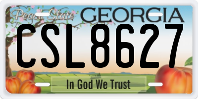 GA license plate CSL8627