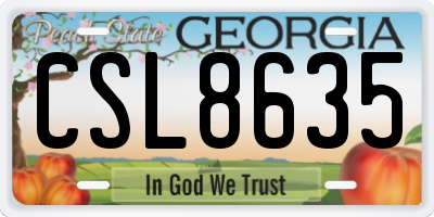 GA license plate CSL8635