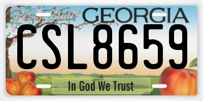 GA license plate CSL8659