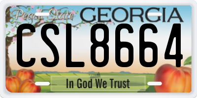 GA license plate CSL8664