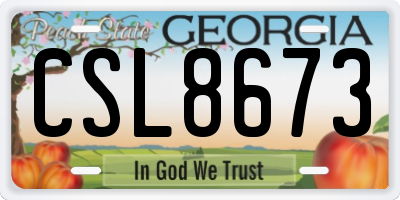 GA license plate CSL8673