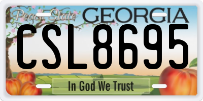 GA license plate CSL8695