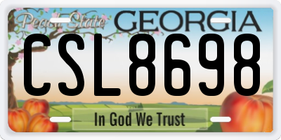 GA license plate CSL8698