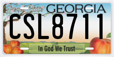 GA license plate CSL8711