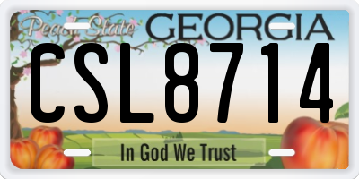 GA license plate CSL8714