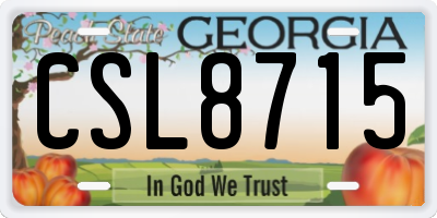 GA license plate CSL8715