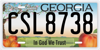 GA license plate CSL8738