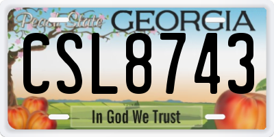 GA license plate CSL8743