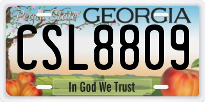 GA license plate CSL8809