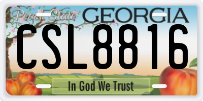GA license plate CSL8816