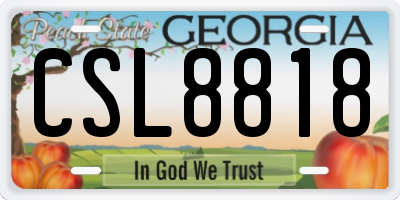 GA license plate CSL8818