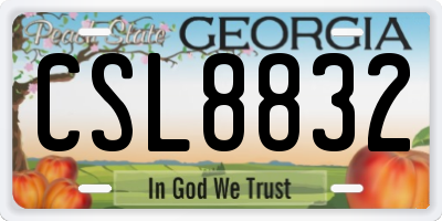 GA license plate CSL8832